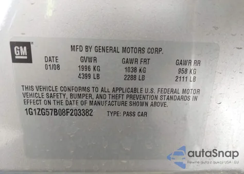 2008 Chevrolet Malibu Ls from USA, damaged, VIN 1G1ZG57B08F203382